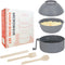Microwave Ramen Cooker with Chopsticks and Spoon, Ideal for Office College Dorm Room, Dishwasher-Safe, BPA-Free (Gray)