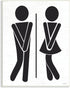 Stupell Industries Bathroom Sign Genders Got to Go Stance Figures Wall Plaque, Designed by Lettered and Lined, 10 x 15,