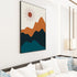 Bankrenart Boho Wall Art, Mid Century Abstract Sun and Moon River Landscape, Unframed Canvas Print for Living Room