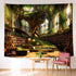 93x71inch Ine Ive Fantasy Trees Tapestry Vintage Library Wall Tapestries Fairytale Palace Bookshelf Sofa Reading Poster
