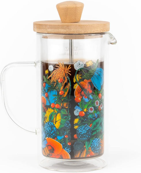 Rasa 350ml French Press Coffee Maker, Heat Resistant Double-Walled Borosilicate Glass, BPA Free