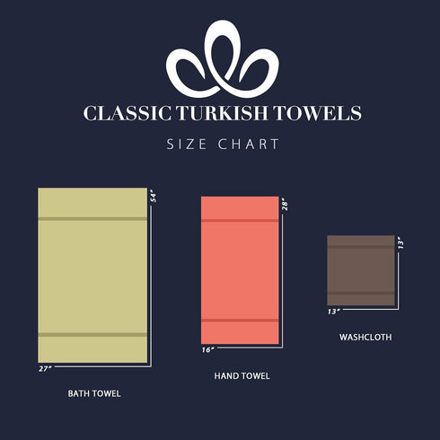6 Set, 100% 2 2 2 Classic Turkish Towels CTT - Luxury Piece Towel USA Cotton, Quick Drying, Highly Absorbent & Comfy