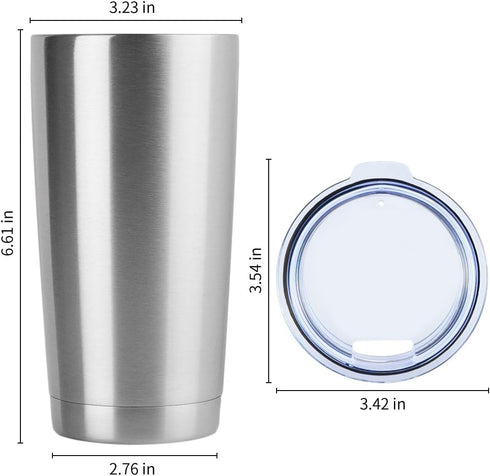 DOMICARE 20oz Stainless Steel Tumbler with Lid, Bulk Double Wall Vacuum Insulated Travel Mug, Powder Coated Coffee Cup,