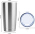 DOMICARE 20oz Stainless Steel Tumbler with Lid, Bulk Double Wall Vacuum Insulated Travel Mug, Powder Coated Coffee Cup,