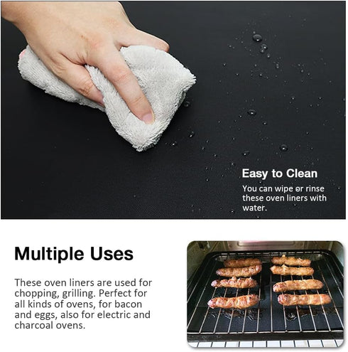Large Heavy Duty Oven Liners for Bottom of Oven, 3 Pack Reusable Protector Liner