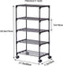 LUCKY OCEAN 5-Tier 16.9W Small Shoe Rack with Wheels, Slide-Out Metal Shoe Racks Storage, Anti-Rust Coating, Stackable