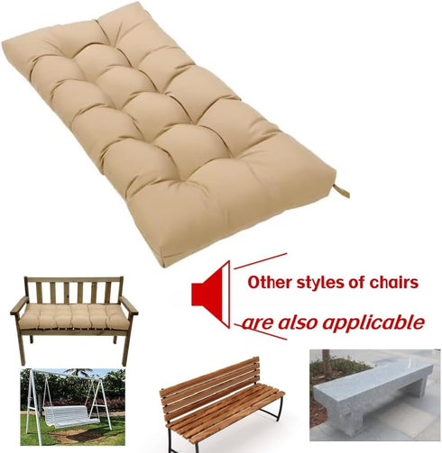 FLYSWUP 47.2x19.6) Indoor/Outdoor Bench Cushion, Garden Loveseat Cushion, Swing Seat Cushion,Thicken Patio Bench Soft