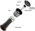 Pepper Grinder or Salt Grinder with Adjustable Coarseness, Ceramic Blades, Refillable Tall Glass Body (6OZ, 7.5")