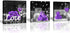 Purple Rose Flower Pictures Wall Art Decor for Kitchen, Wine Glass, Candle, Love, 3 Piece Canvas Prints Set 12x12inch