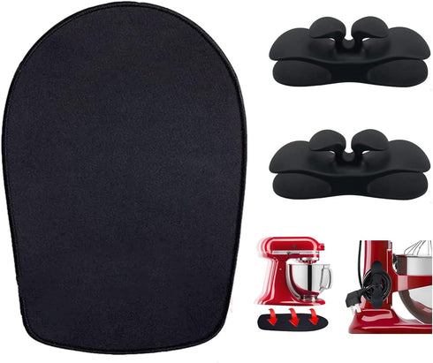 Kitchen Aid Stand Mixer Slider Mat with 2 Black Accessories, Kitchen Appliance Slide Mats Pads Compatible with 4.5-5 Qt