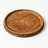 CRAFTYKART Set 11 inches, 11 inches Round Wood Serving Trays Rustic Nesting Trays Stackable Platters for Serving Cakes