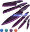 Wanbasion Professional Kitchen Knife Set, Purple, Stainless Steel, Dishwasher Safe with Covers