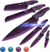 Wanbasion Professional Kitchen Knife Set, Purple, Stainless Steel, Dishwasher Safe with Covers