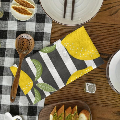 2 Pcs Kitchen Towels - Lemons Kitchen Dish Towels for Home Cleaning, Cooking, and Baking, 16 x 24 Inch