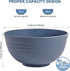 HOTEC Unbreakable Wheat Straw Cereal Bowls - Microwave & Dishwasher Safe Soup and Salad Bowls, Set of 8, 26oz, BPA Free, Classic Blue by HOTEC