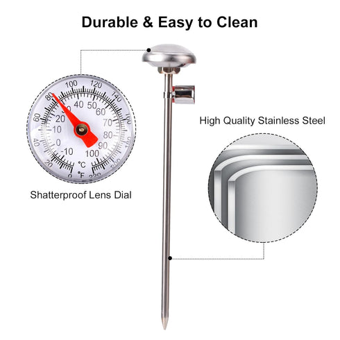 Meat Thermometer for Grilling | Instant Read Food Thermometer for Cooking, Milk, Meat | Pocket Temperature Probe