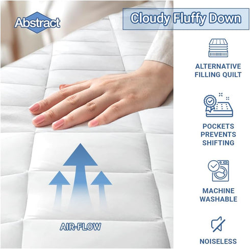 Abstract 33x75 Waterproof Mattress Protector - Quilted, Fitted Cover for Mattress - Breathable Soft Pad for Twin/Cot