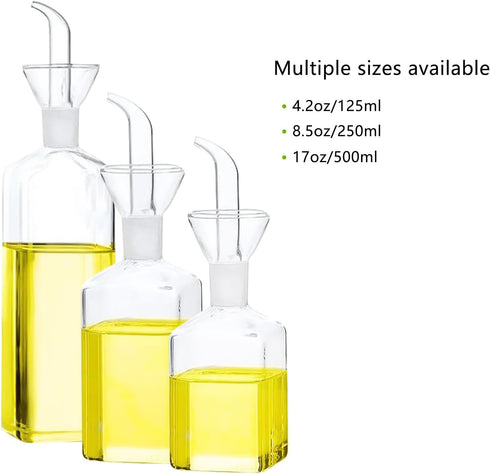 Olive Oil Dispenser Bottle, Glass Oil Bottle for Kitchen or BBQ, 17oz Vinaigrette Oil Cruet