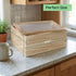 Cherim Counter Wooden Bread Box for Kitchen Keeps Bread Fresh Longer, Large Bread Storage Container with Acrylic Window