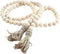 LSKYTOP 58 Inches Wood Bead Garland with Tassel, Rustic Prayer Boho Wooden Beads for Decor (1 Pack)