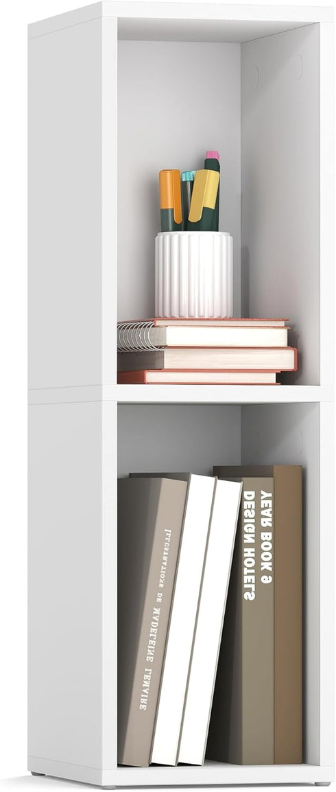 VASAGLE Custos Collection - Bookshelf, 2-Tier Bookcase, Book Shelf, Open Storage Shelf,