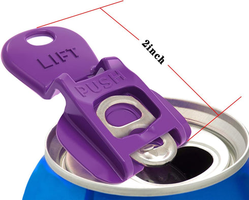ChefktCove 6 (6 PCS Colorful One-Hand Soda Can Opener with Leak-Proof Reusable Drink Covers For Coke, Beer, Soda