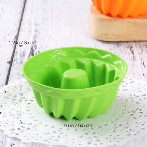 12Pcs Non-Stick Silicone Fluted Cake Mould, Round Baking Pan for Cake, Gelatin, Mousse, Bread (2.55 x 2.55 x 1.18 Inch)