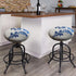 Levoberg (#10, L13-20in(2Pack)) Stool Cover Round Printed Bar Stool Seat Slipcover Stretch Rolling Stool Cover