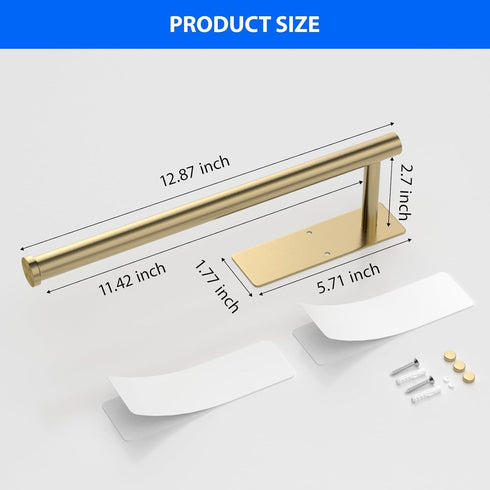 1 Pack) Paper Towel Holder Under Cabinet, Self-Adhesive,No Drilling, Stainless Steel, Wall-Mounted for Kitchen