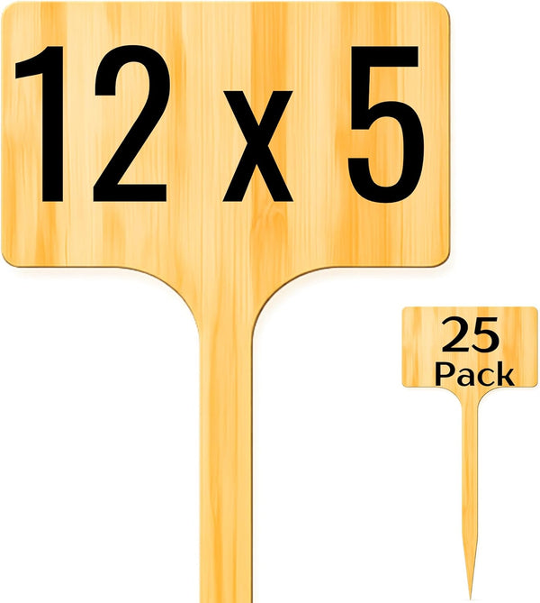 Best Pick Products 25 Pack 12" Extra Large Bamboo Garden Markers Large Plant Label Tags