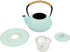 18 oz/500 ml, 3-Piece Set Set Juvale Cast Iron Tea Kettle with Infuser - Green, - Teapot for Brewing Loose Leaf Tea