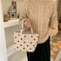 Kovewon 2 Pcs Corduroy Small Tote Bag for Women Cute Mini Tote Bag Preppy Aesthetic Reusable Bags for Grocery