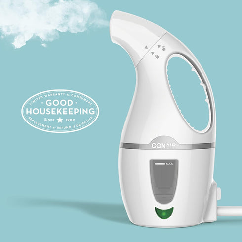 Conair Handheld Travel Garment Steamer, CompleteSteam 1100W, For Home, Office, and Travel, White