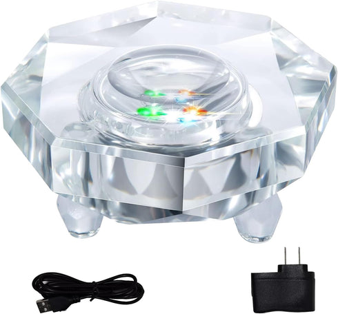 Crystal LED Light Base for 3D Glass Art, Multicolor Changing Pedestal Stand