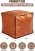 Gloruoia Faux Leather Unstuffed Pouf Ottoman Square Floor Cushion Cover with Zipper Wear-Resistant & Easy to Clean