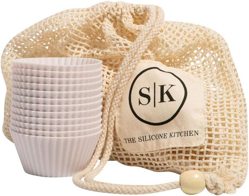 The Silicone Kitchen Reusable Silicone Baking Cups, Non-Toxic, BPA Free, Dishwasher Safe, Regular, 24 Pack, Designer White by The Silicone Kitchen