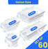 YAN & HIN Set of 60 Stackable Non-Slip Acrylic Organizers, 4 Sizes for Makeup, Kitchen Drawer, Desk Storage