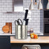 Stainless Steel Kitchen Utensil Holder, Round Organizer for Forks, Spatula, 5.3'' x 5.1" Restaurant Cooking Holder