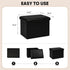 16.5"x12.6"x12.6" B FSOBEIIALEO Folding Storage Ottoman Cube Faux Leather Ottomans for Living Room, Bedroom, Home