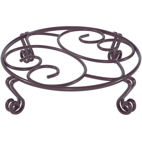 Yimobra Original Patented Plant Stand for Flower Pot, Heavy Duty Indoor Outdoor Metal Holder, Round Supports (Bronze)