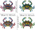 11inch Set 4 SOBLUING Big Crab Wall Decor Metal Crabs Decorations, Tiki Bar Wall Decor Coastal Sculptures for Home