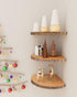 ShineZoom Shelves3Pcs Corner Floating Wood Corner Shelf Rustic Corner Shelves Wall Corner Shelf