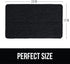 KANGAROO Luxury Chenille Bath Rug, Extra Soft and Absorbent Shaggy Kids Bathroom Rugs, Machine Wash Mat, Strong Underside, Plush Carpet Mats for Tub, Shower, Bathtub and Bath Room, 24x17, Black