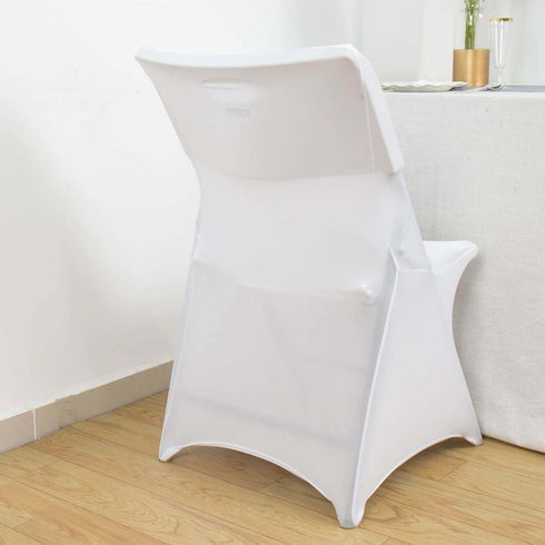 Premium White Spandex Chair Cover for Lifetime Folding Chairs