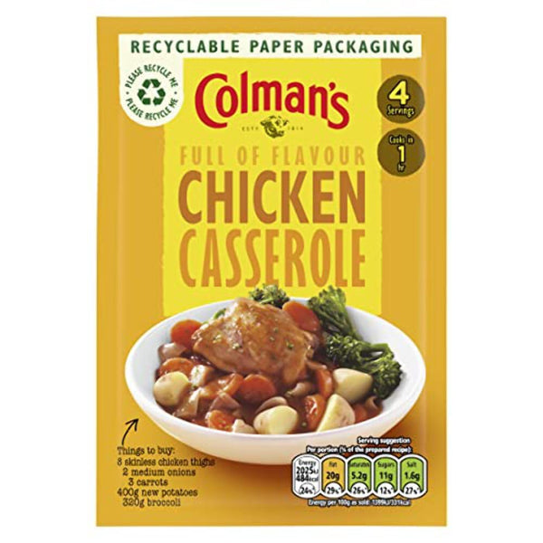 Colman's Chicken Casserole perfect with a baked potato Recipe Mix quick to