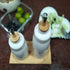 Set 10 OZ 16 OZ Pack 2 Ceramic Olive Oil Vinegar Dispenser Bottle with Bamboo Tray, and Porcelain Oil Container