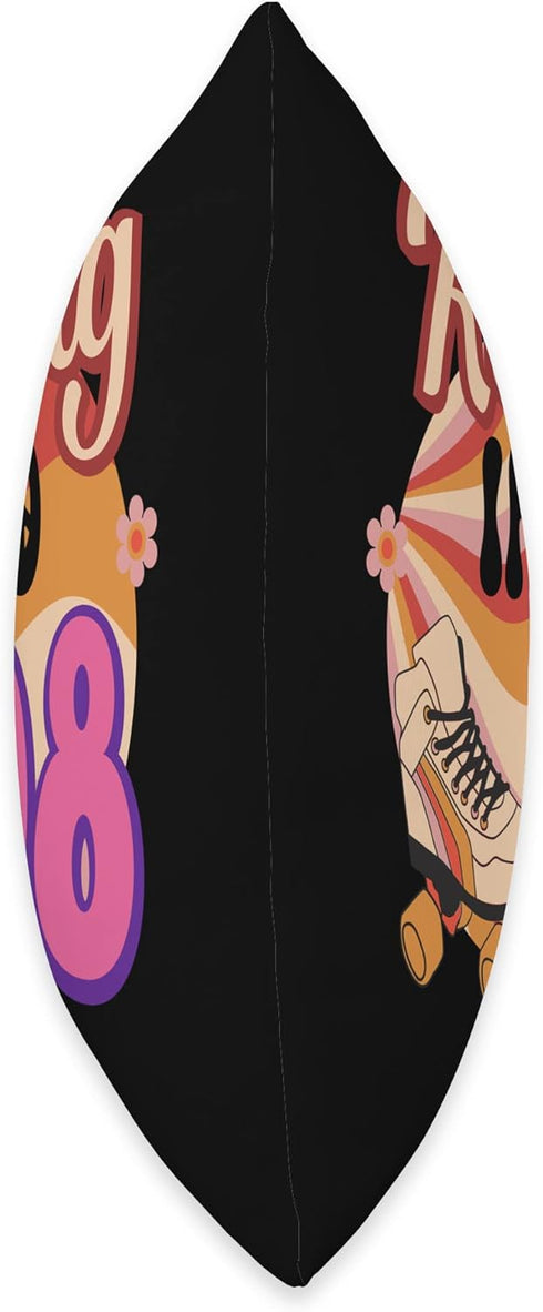 In-line Skates Towards 1928 Throw Pillow, 16x16, Multicolor Rolling Into 98
