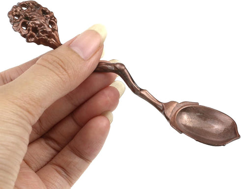 Vintage Royal Style Carved Coffee Spoon, 5PCS Antique Teaspoon Mini Tableware for Cafe Kitchen Dining Bar