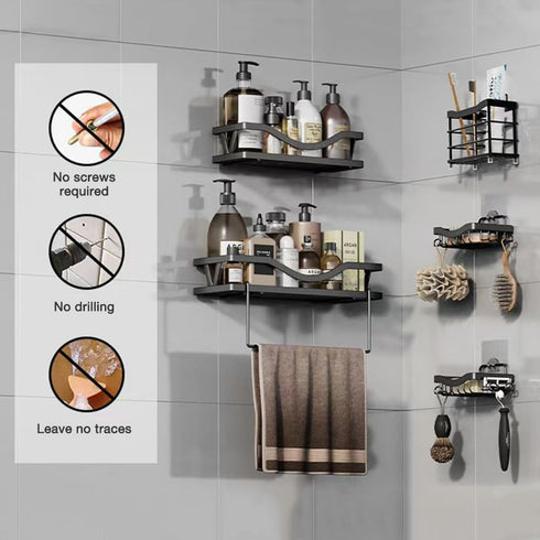 OTCO 14 pack Shower Caddy Adhesive Replacement Shower Shelf Rack Organizer Adhesive Strips Stickers No Drilling Shower