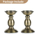 2 Pcs Bronze Iron Pillar Candle Holders, Ideal for 3" Pillar Candles, Gifts for Wedding, Home, Spa